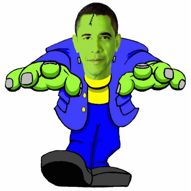 Barack Obamastein Staand Fotobeeldje (Voorkant)