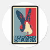 Barack Obunny Ronde Sticker (Voorkant)