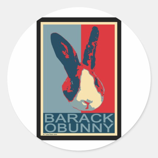 Barack Obunny Ronde Sticker (Voorkant)