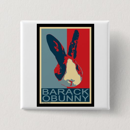 Barack Obunny Vierkante Button 5,1 Cm (Voorkant)