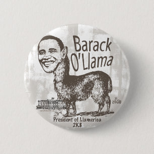 Barack O'Llama 2008 Ronde Button 5,7 Cm