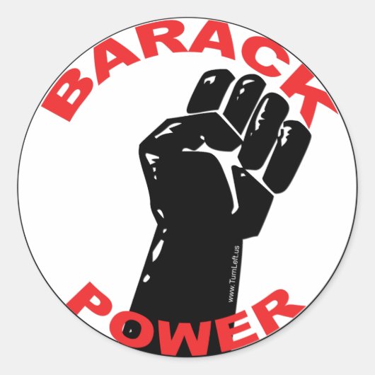 BARACK POWER RONDE STICKER (Voorkant)