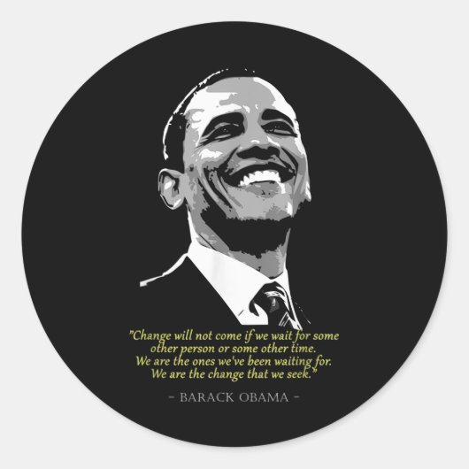 Barack President Obama Ronde Sticker (Voorkant)
