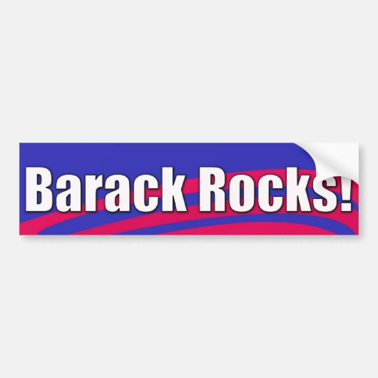 Barack Rocks. Bumpersticker (Voorkant)