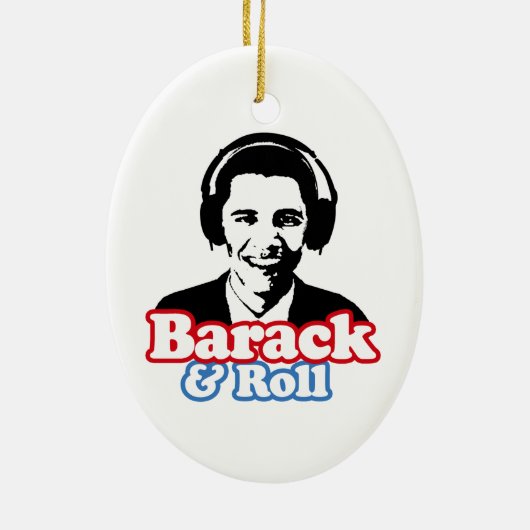 BARACK & ROLL KERAMISCH ORNAMENT (Achterkant)
