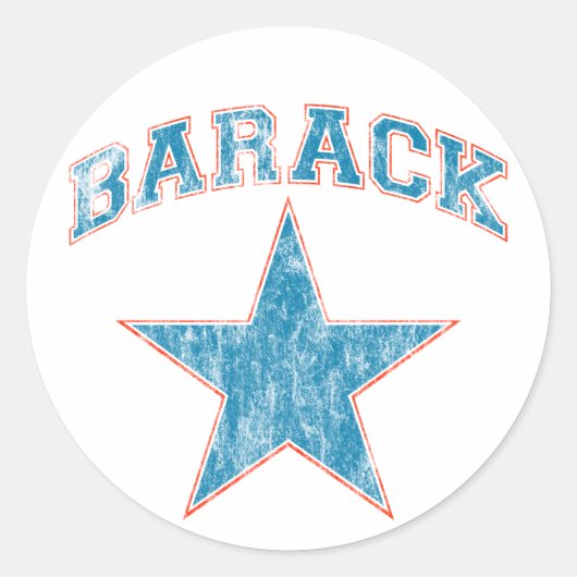 barack star ronde sticker (Voorkant)