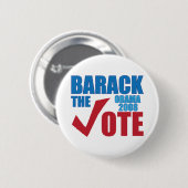 Barack the Vote Obama 2008 Election Campaign Ronde Button 5,7 Cm (Voorkant /achterkant)