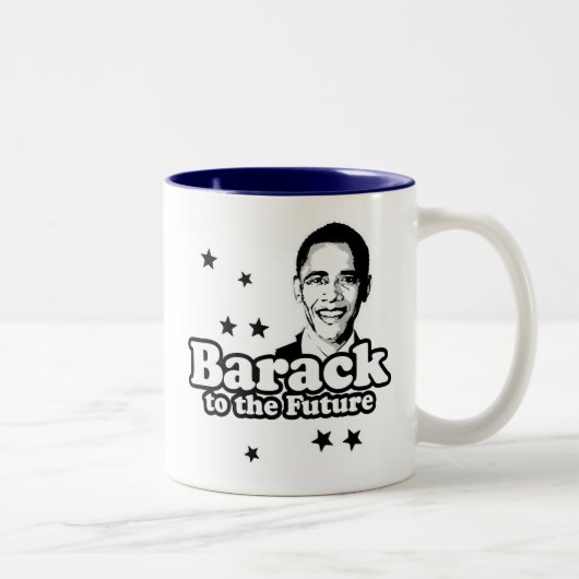 Barack to the future T-shirt Tweekleurige Koffiemok (Rechts)