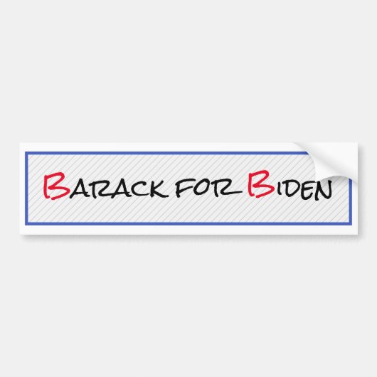 Barack voor Biden Bumpersticker (Voorkant)