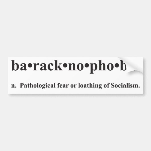 Baracknofobische Bumpersticker (Voorkant)
