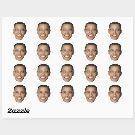 Barack's Face Ronde Sticker (Vel)