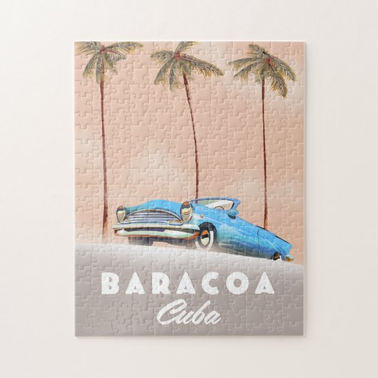 Baracoa Cuba Antiek auto Legpuzzel (Verticaal)