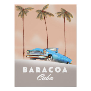 Baracoa Cuba Antiek auto Perfect Poster