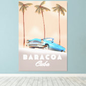 Baracoa Cuba Antieke auto Canvas Afdruk (Insitu (Houten vloer))