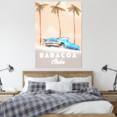 Baracoa Cuba Antieke auto Canvas Afdruk (Insitu (Slaapkamer))
