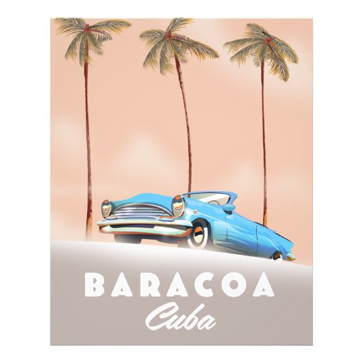 Baracoa Cuba Antieke auto Foto Afdruk (Voorkant)
