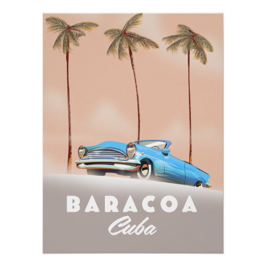 Baracoa Cuba Antieke auto Perfect Poster (Voorkant)