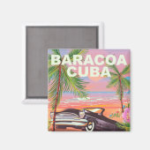 Baracoa Cuba auto reisposter Magneet (Voorkant / Achterkant)
