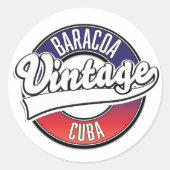 Baracoa cuba logo ronde sticker (Voorkant)