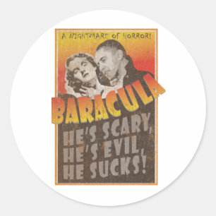 Baracula - Barack Obama Film Poster Ronde Sticker