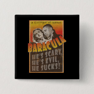 Baracula - Barack Obama Movie Poster Vierkante Button 5,1 Cm