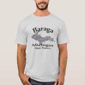 Baraga Michigan Map Design T-shirt (Voorkant)