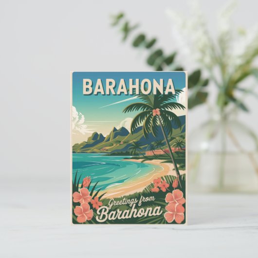 Barahona Dominicaanse Republiek vintage Briefkaart (Staand voorkant)