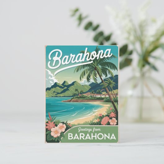 Barahona Dominicaanse Republiek vintage Briefkaart (Staand voorkant)