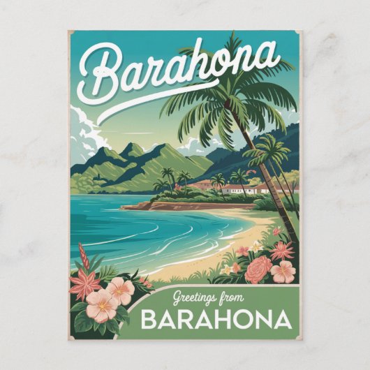 Barahona Dominicaanse Republiek vintage Briefkaart (Voorkant)