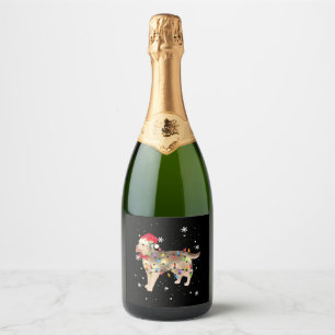 Barak hond Kerst Licht Xmas Mam Papa Gifts Sparkling Wijnetiket