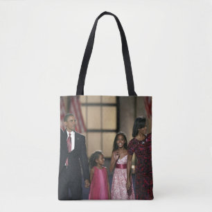 Barak Obama familie zwaait Tote Bag