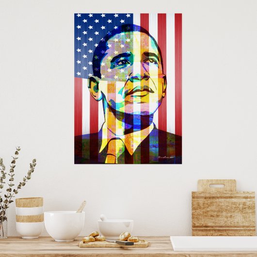 Barak Obama Patriottisch Poster (Keuken)
