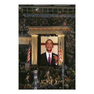 Barak Obama spreekt op de laatste avond van de Foto Afdruk