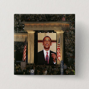 Barak Obama spreekt op de laatste avond van de Vierkante Button 5,1 Cm