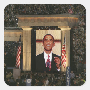 Barak Obama spreekt op de laatste avond van de Vierkante Sticker