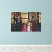 Barak Obama's familiegolf op de laatste nacht Canvas Afdruk (Insitu (Houten vloer))