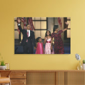 Barak Obama's familiegolf op de laatste nacht Canvas Afdruk (Insitu (Woonkamer))