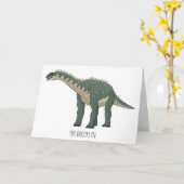 Barapasaurus cartoontje illustratie  kaart (Gele Bloem)