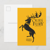 Baratheon Sigil - Ours is de Furie Briefkaart (Voorkant / Achterkant)