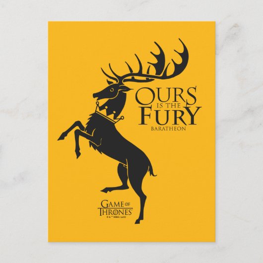 Baratheon Sigil - Ours is de Furie Briefkaart (Voorkant)