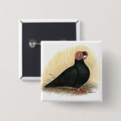 Barb: standaard zwart vierkante button 5,1 cm (Voorkant /achterkant)