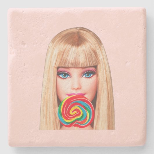 Barb Stone Coaster Stenen Onderzetter (Voorkant)