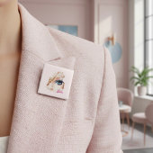 Barb Vierkante Button 5,1 Cm