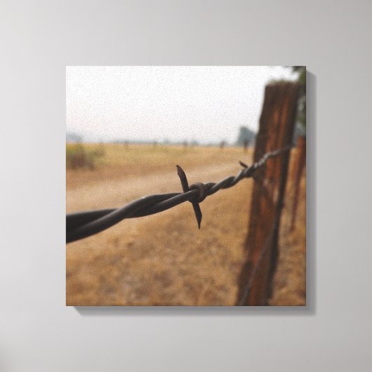 Barb Wire Fence Canvas Afdruk (Voorkant)