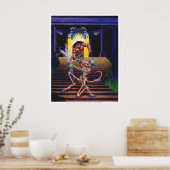 Barbaar met Skelet Tovenaar Poster (Keuken)