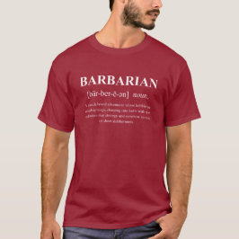 Barbaars Grappige RPG Definitie met Witte Tekst T-shirt