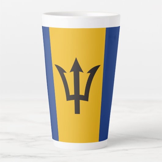 Barbaarse Bajan Vlag Totale Dekking Latte Mok (Voorkant)