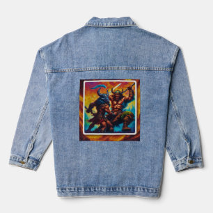 Barbaarse Koning Strijd Denim Jas Jacket