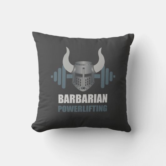 Barbaarse Krijger Powerlifting Workout Kussen (Voorkant)