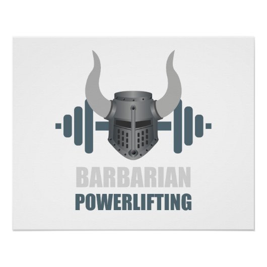 Barbaarse Krijger Powerlifting Workout Perfect Poster (Voorkant)